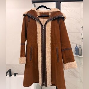 7 For All Mankind Brown Teddy Jacket with Cream Trim